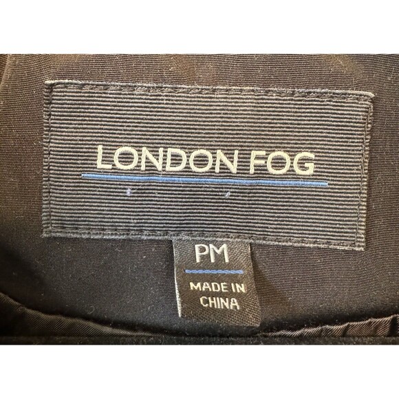 London Fog Womens Black Trench Rain Coat Petite Medium PM No‎ Belt - Picture 6 of 9